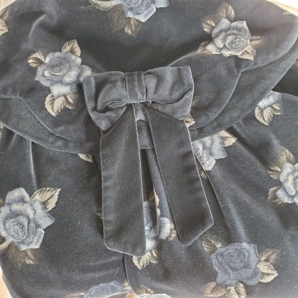 Vintage navy blue velvet coat and hat set - Picture 7 of 16